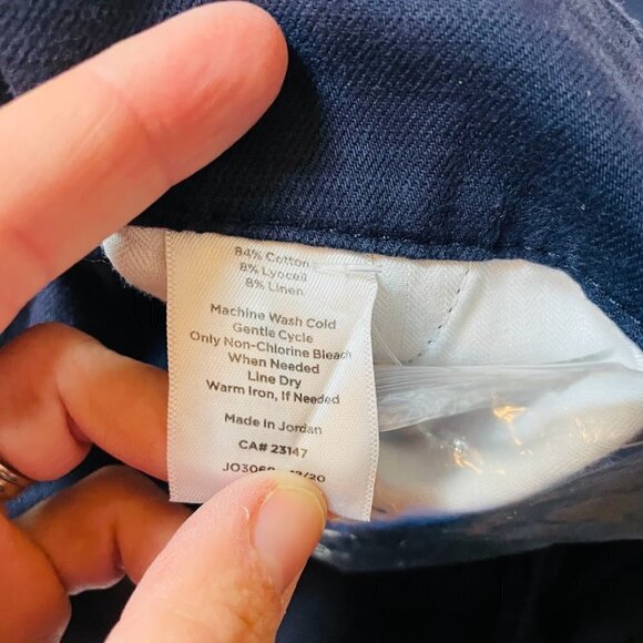 NWT Talbots Pant Trouesr High Waist Straight Leg Cargo Cropped Navy Blue Utility - Picture 12 of 14